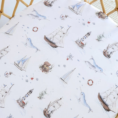 Set Sail Organic Bassinet Sheet / Change Pad Cover
