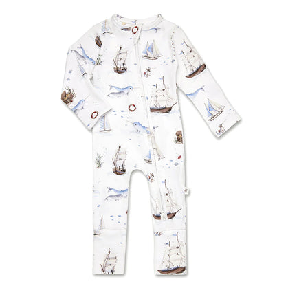 Set Sail Organic Snugglesuit Convertible Romper