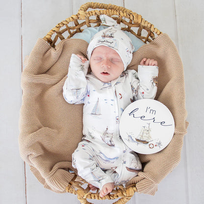 Set Sail Organic Snugglesuit Convertible Romper