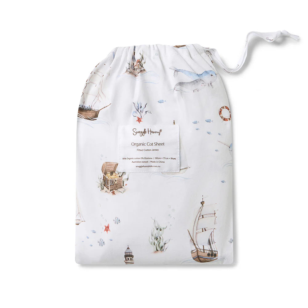 Set Sail Organic Fitted Cot Sheet