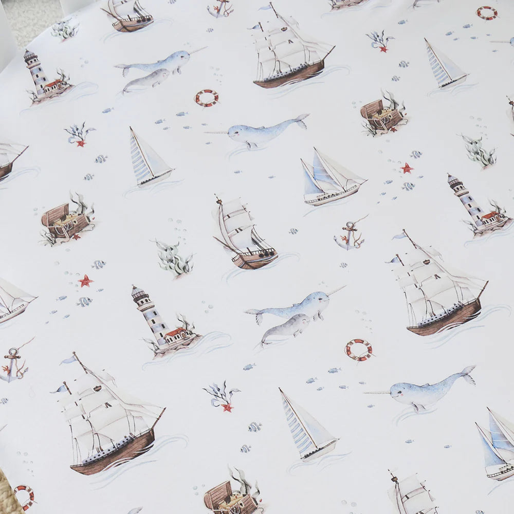 Set Sail Organic Fitted Cot Sheet
