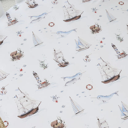 Set Sail Organic Fitted Cot Sheet