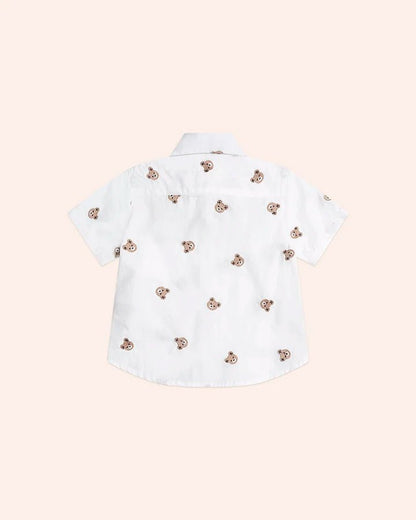 Shortsleeve Huxbear Button Up Crisp White - Aster & Ruby