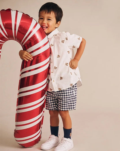 Shortsleeve Huxbear Button Up Crisp White - Aster & Ruby