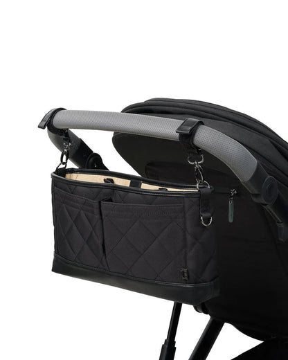 Signature Pram Caddy Black Diamond Quilt Nylon - Aster & Ruby