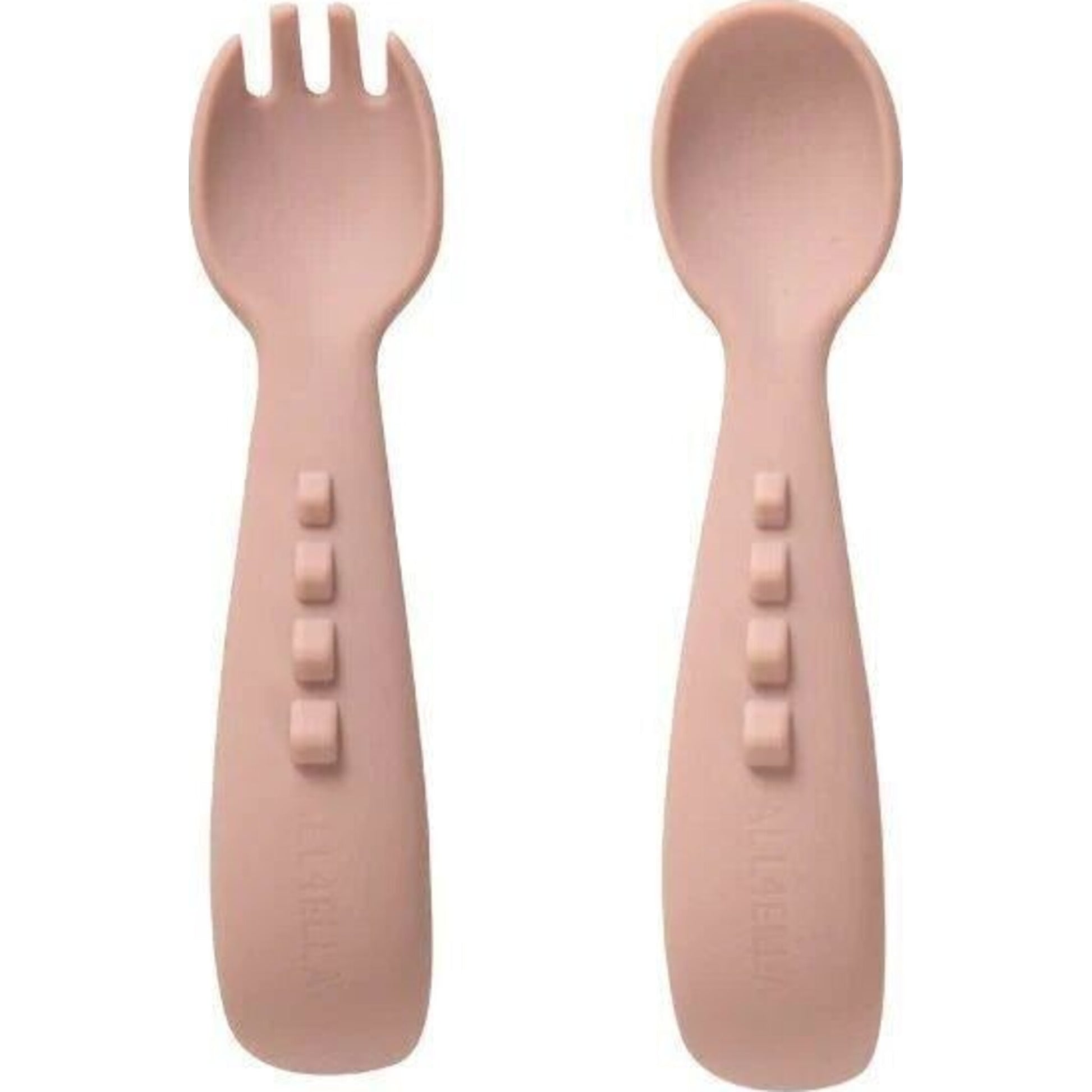 Silicone Comfy Grip Cutlery Spoon + Fork Set - Dusty Pink – children's product by All4Ella | Aster & Ruby