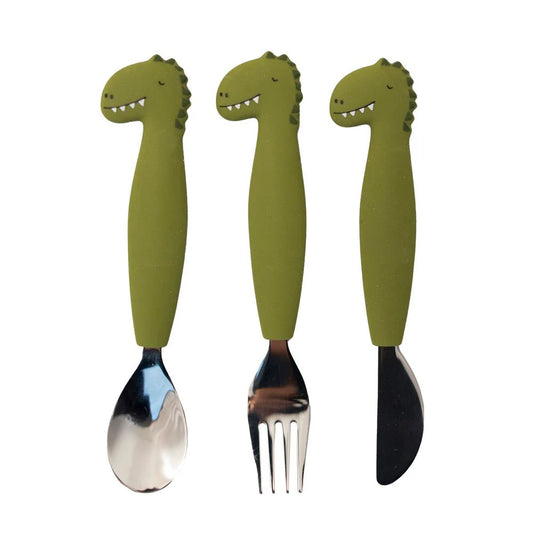 Silicone Cutlery Set 3pk - Mr. Dino