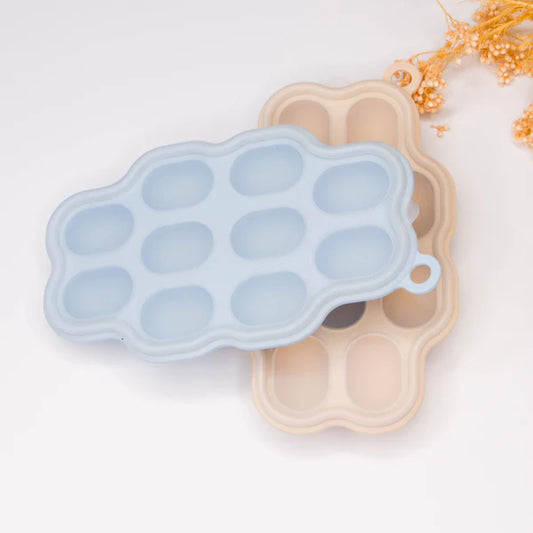 Silicone Feeder Frozen Food Tray 10 Compartments (Cream)