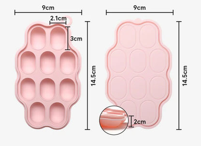 Silicone Feeder Frozen Food Tray 10 Compartments (Cream)
