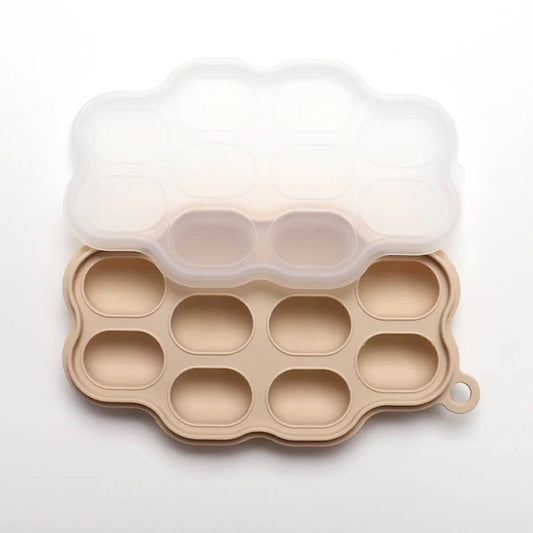 Silicone Feeder Frozen Food Tray 10 Compartments (Cream)