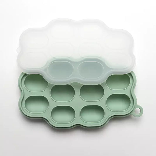 Silicone Feeder Frozen Food Tray - 10 Compartments (Green)