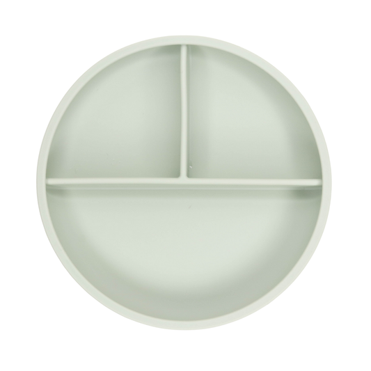Silicone Suction Plate with Divider – CLEARANCE - Subtle Sage