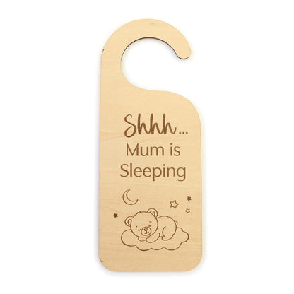Sleeping Baby Wooden Door Hanger