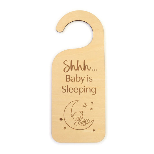 Sleeping Baby Wooden Door Hanger
