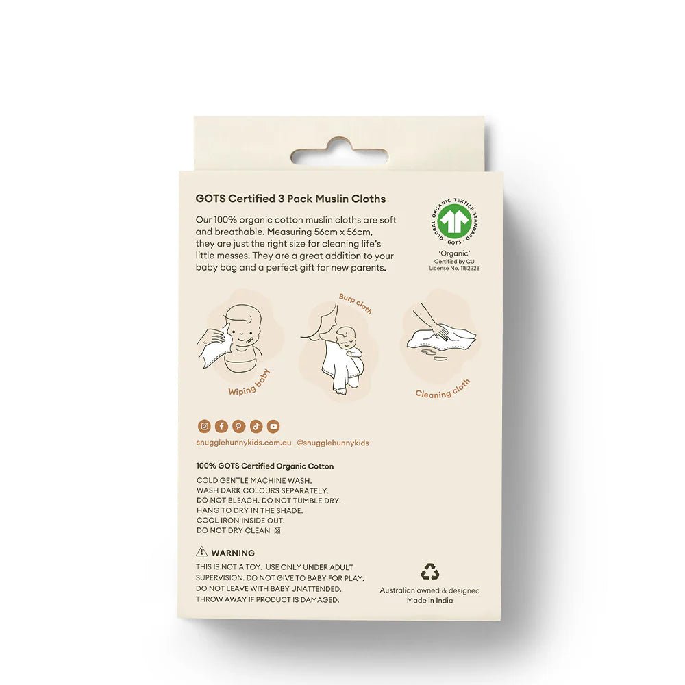 Small Organic Muslin Wrap 3 Pack - Dusk/Isla/Fairytale - Aster & Ruby