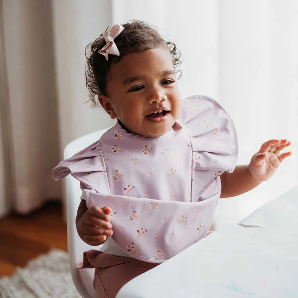 Lilac Bloom Frill Snuggle Bib
