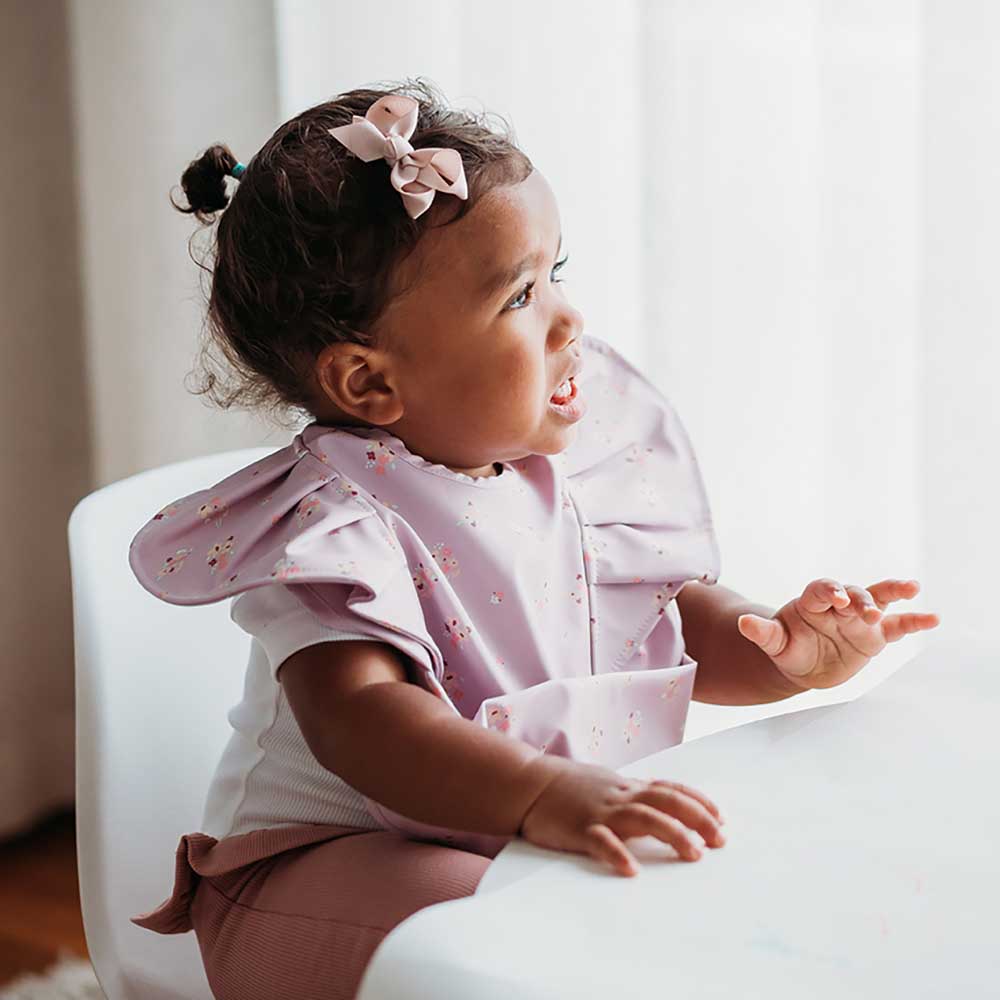 Lilac Bloom Frill Snuggle Bib
