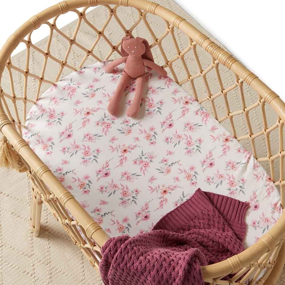 Snuggle Hunny Fitted Bassinet Sheet/ Change Pad Cover - Camille - Aster & Ruby