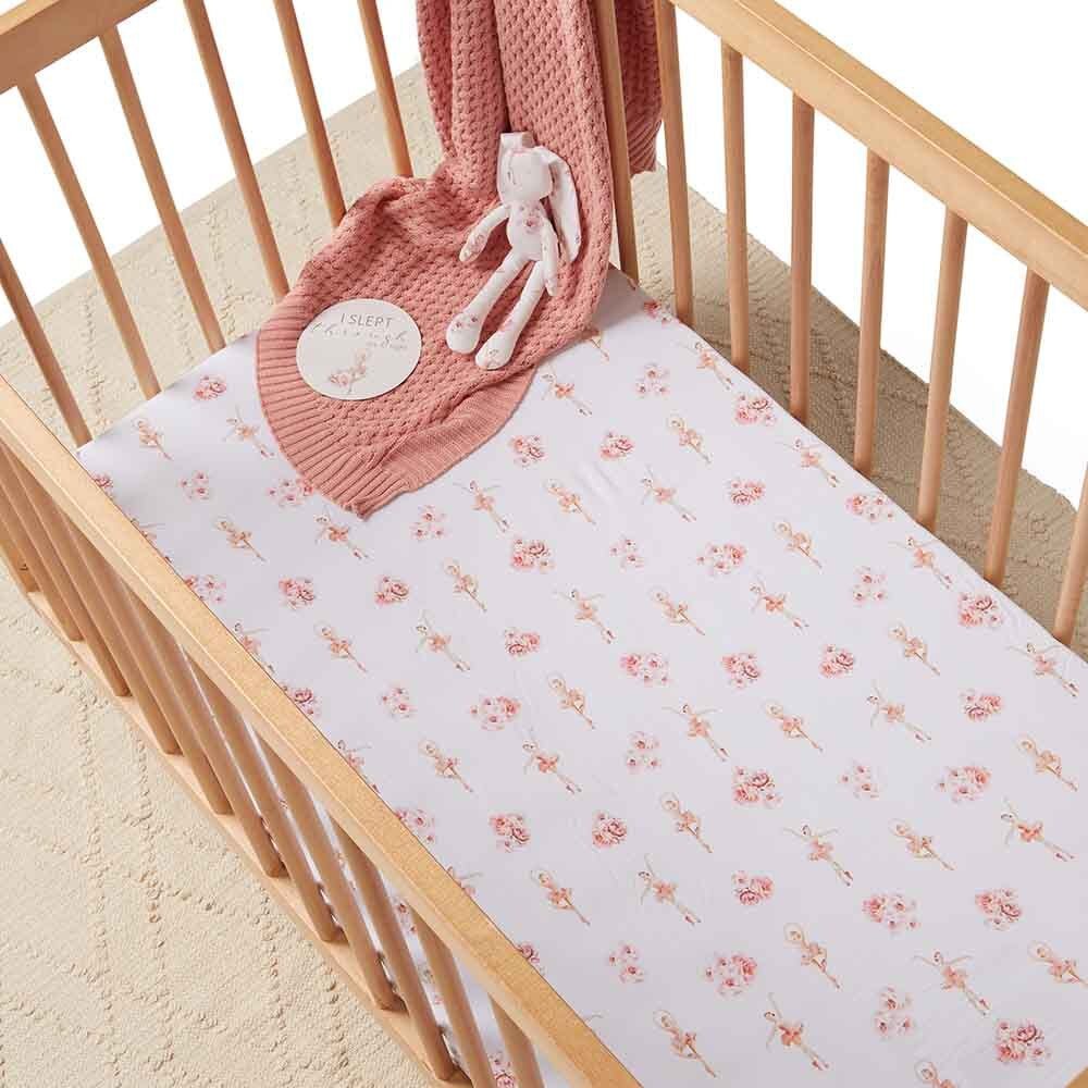 Snuggle Hunny Fitted Cot Sheet - Ballerina - Aster & Ruby