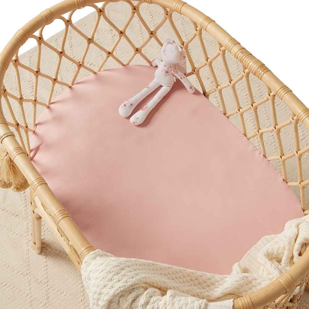 Snuggle Hunny Organic Bassinet Sheet/ Change Pad Cover - Lullaby Pink - Aster & Ruby