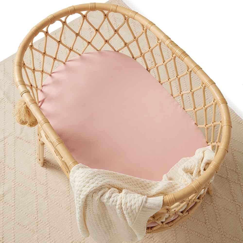 Snuggle Hunny Organic Bassinet Sheet/ Change Pad Cover - Lullaby Pink - Aster & Ruby