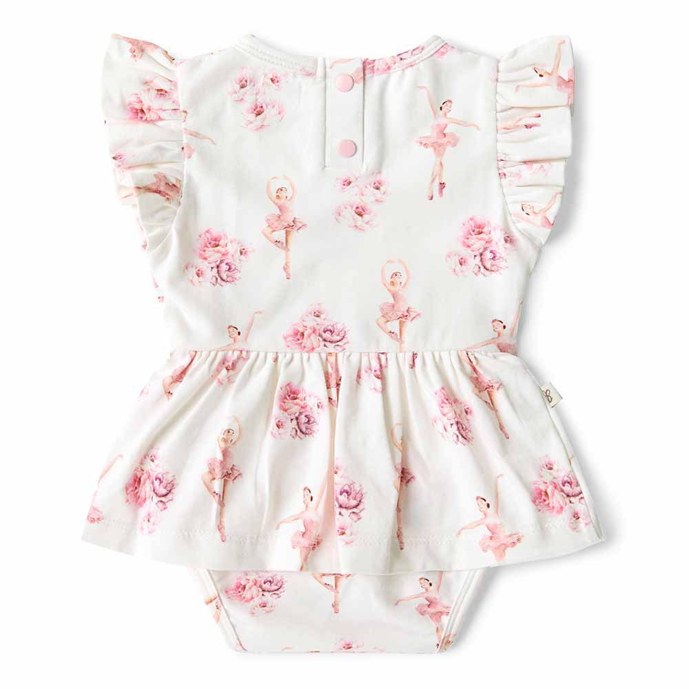 Snuggle Hunny Organic Dress With Frill - Ballerina - Aster & Ruby