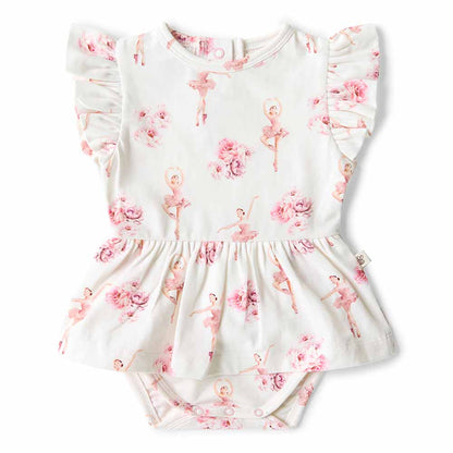 Snuggle Hunny Organic Dress With Frill - Ballerina - Aster & Ruby