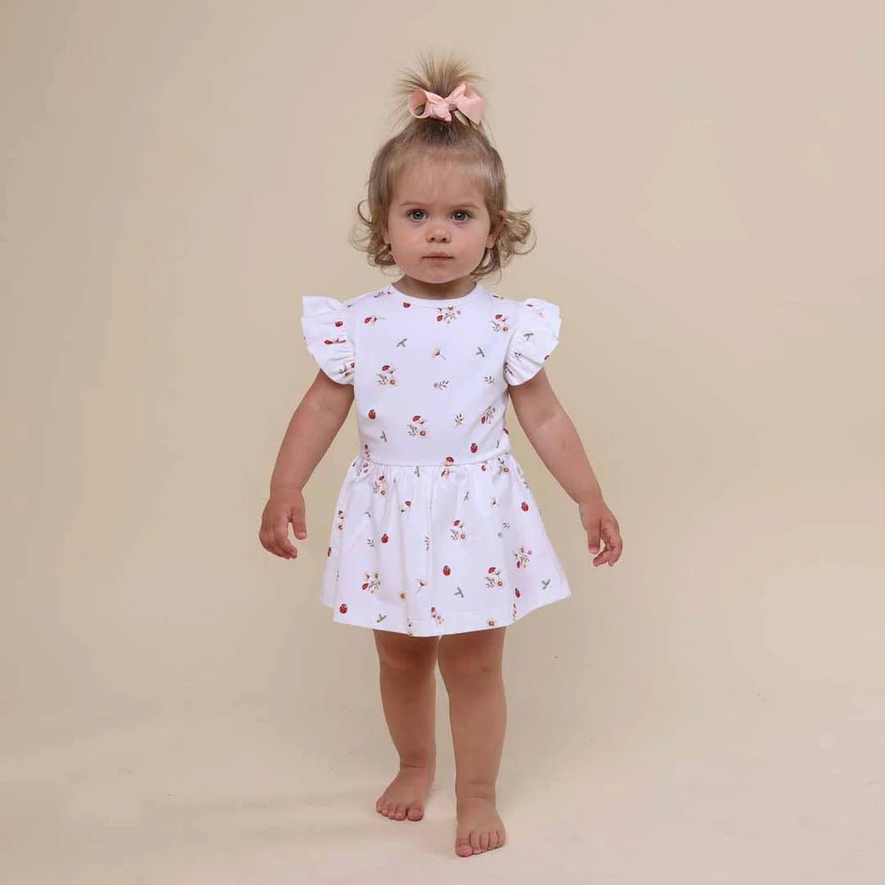 Snuggle Hunny Organic Dress With Frill - Ladybug - Aster & Ruby