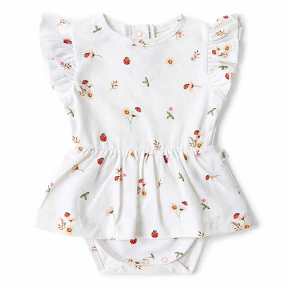 Snuggle Hunny Organic Dress With Frill - Ladybug - Aster & Ruby