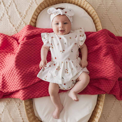 Snuggle Hunny Organic Dress With Frill - Ladybug - Aster & Ruby