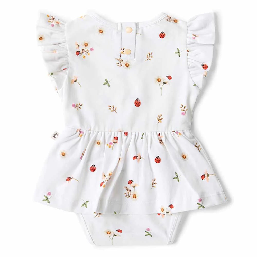 Snuggle Hunny Organic Dress With Frill - Ladybug - Aster & Ruby