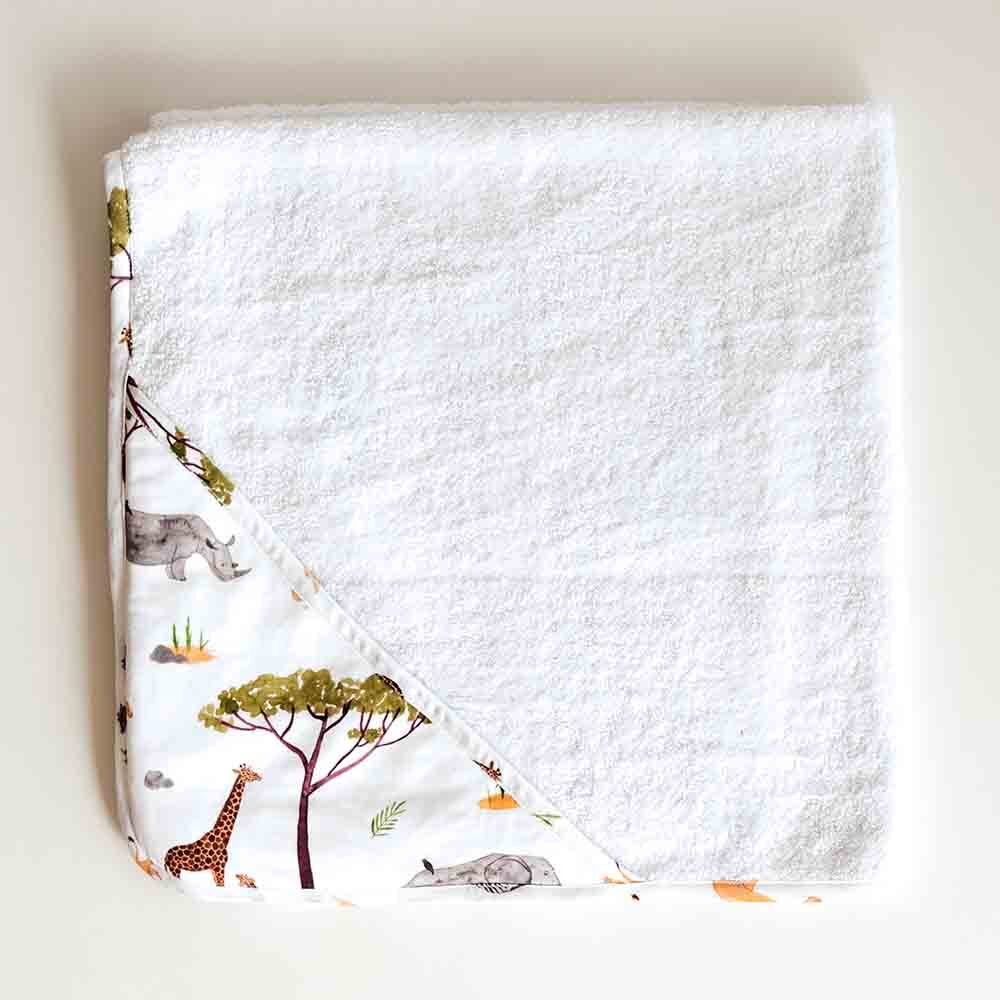 Snuggle Hunny Organic Hooded Towel - Safari - Aster & Ruby