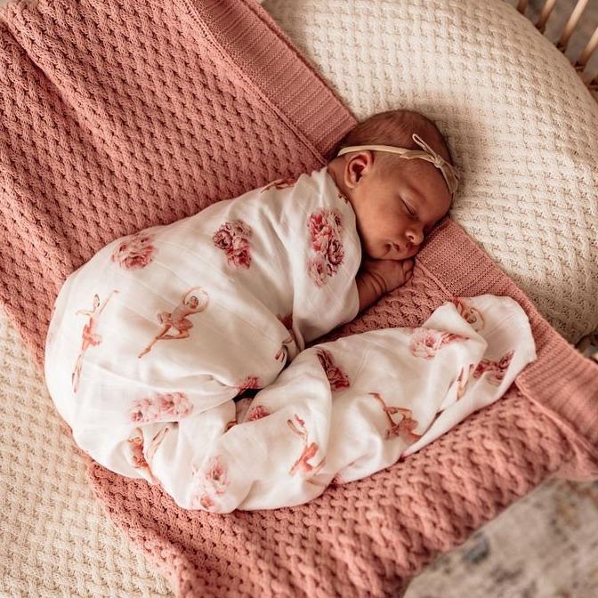 Snuggle Hunny Organic Muslin Wrap Ballerina - Aster & Ruby