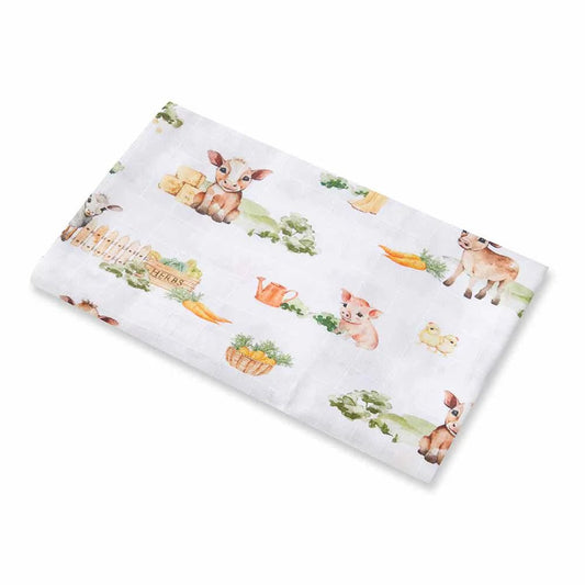 Snuggle Hunny Organic Muslin Wrap - Farm - Aster & Ruby