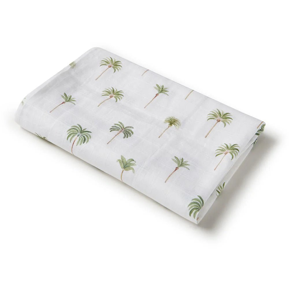 Snuggle Hunny Organic Muslin Wrap Green Palm - Aster & Ruby