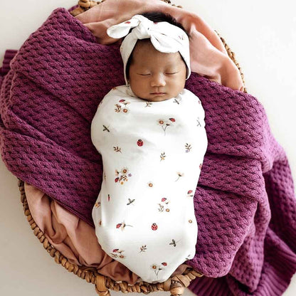 Snuggle Hunny Organic Snuggle Swaddle & Topknot Set Ladybug-Aster & Ruby