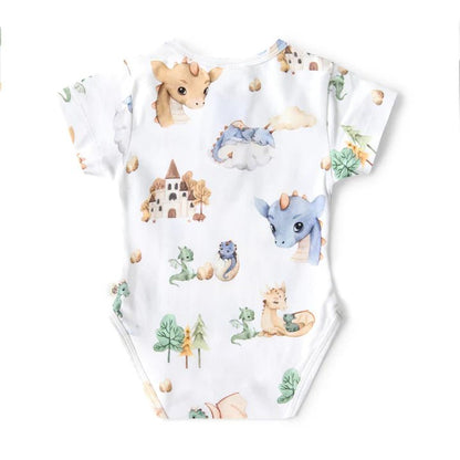 Snuggle Hunny Organic SS Bodysuit - Dragon - Aster & Ruby