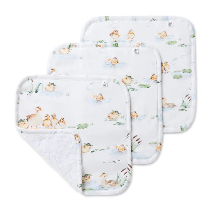 Snuggle Hunny Organic Wash Cloths 3pk - Duck Pond - Aster & Ruby