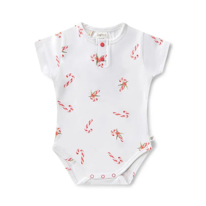 Snuggle Hunny SS Bodysuit - Candy Cane - Aster & Ruby