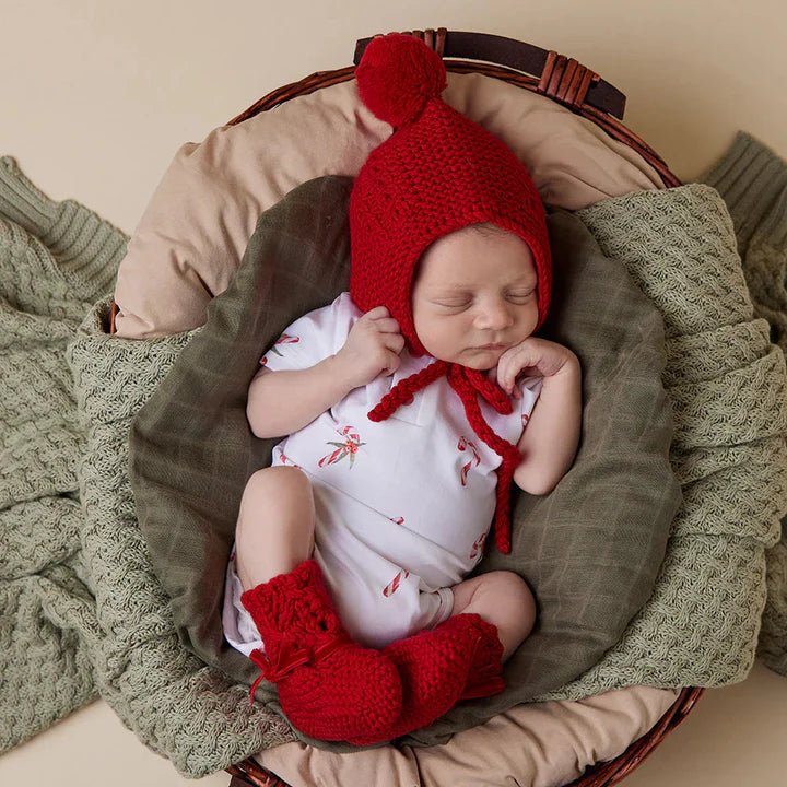 Snuggle Hunny SS Bodysuit - Candy Cane - Aster & Ruby