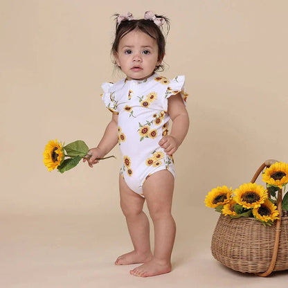 Snuggle Hunny SS Bodysuit w/ Frill - Sunflower - Aster & Ruby