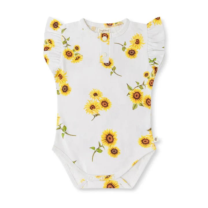 Snuggle Hunny SS Bodysuit w/ Frill - Sunflower - Aster & Ruby