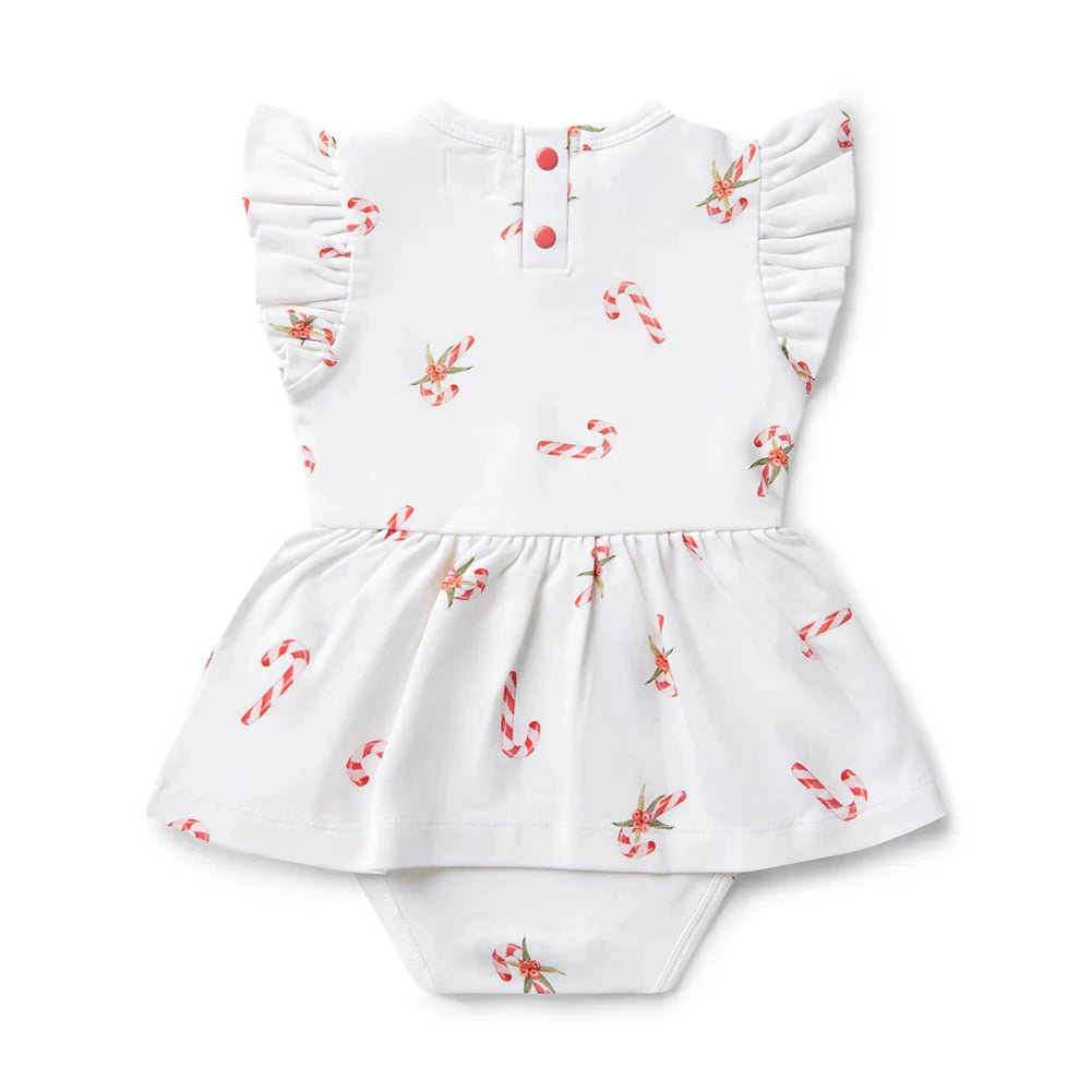 Snuggle Hunny SS Dress w/ Frill - Candy Cane - Aster & Ruby