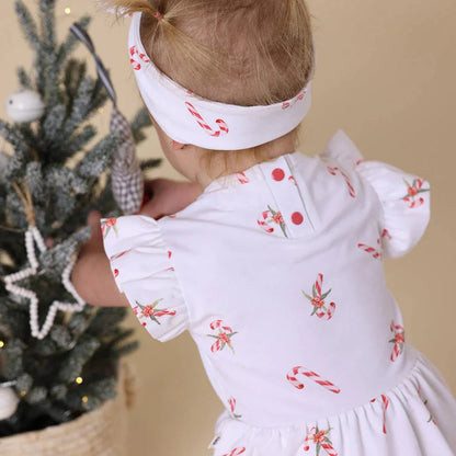 Snuggle Hunny SS Dress w/ Frill - Candy Cane - Aster & Ruby