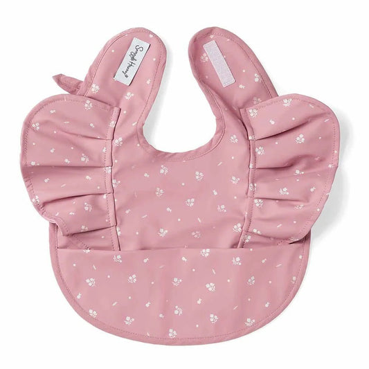 Snuggle Hunny Waterproof Snuggle Bib - Pink Fleur Frill - Aster & Ruby