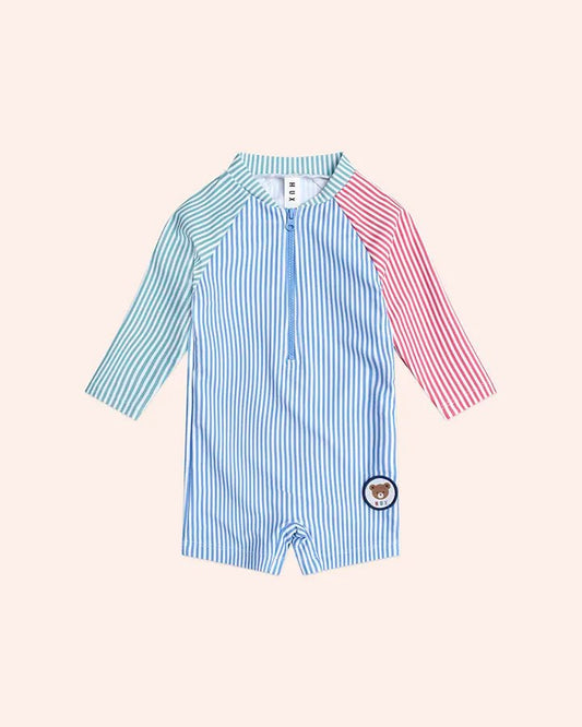 Spliced Stripe Swimsuit Shortie - Aster & Ruby