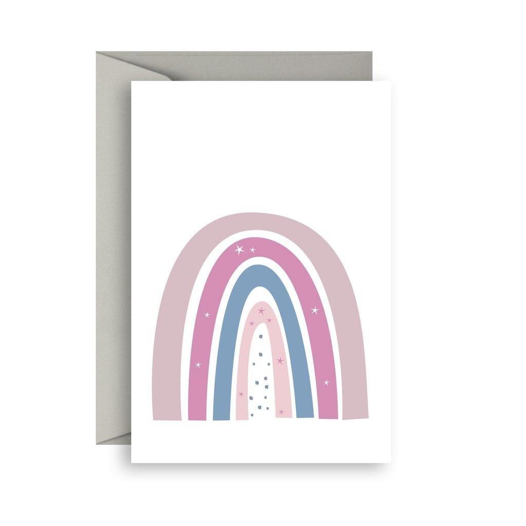 Sprout & Sparrow Greeting Card Dusty Pink Rainbow-Aster & Ruby