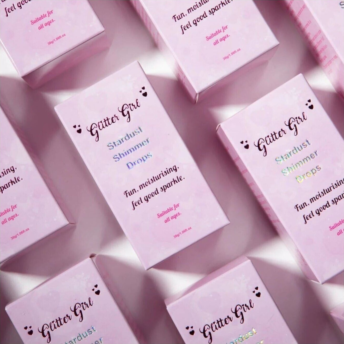 Stardust Shimmer Drops – Pink-Pearl Glow for Face & Body – children's product by Glitter Girl | Aster & Ruby