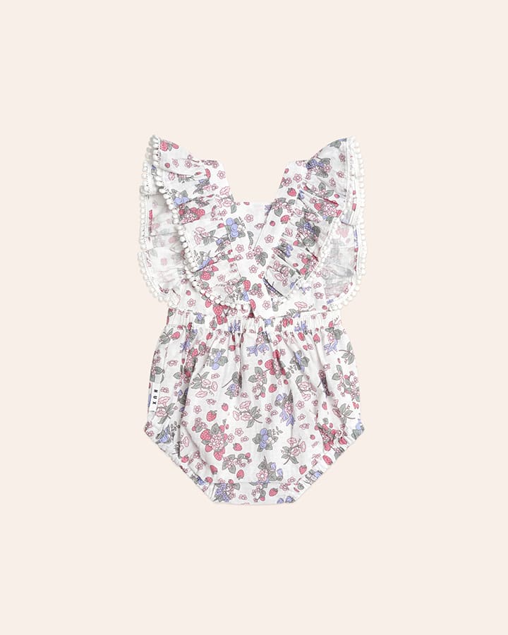 Stawberry Garden Playsuit Cream - Aster & Ruby