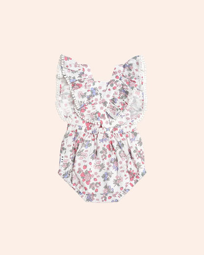 Stawberry Garden Playsuit Cream - Aster & Ruby